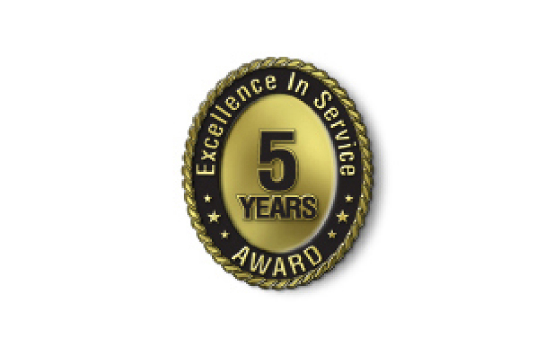 Excellence in Service - 5 Year Award